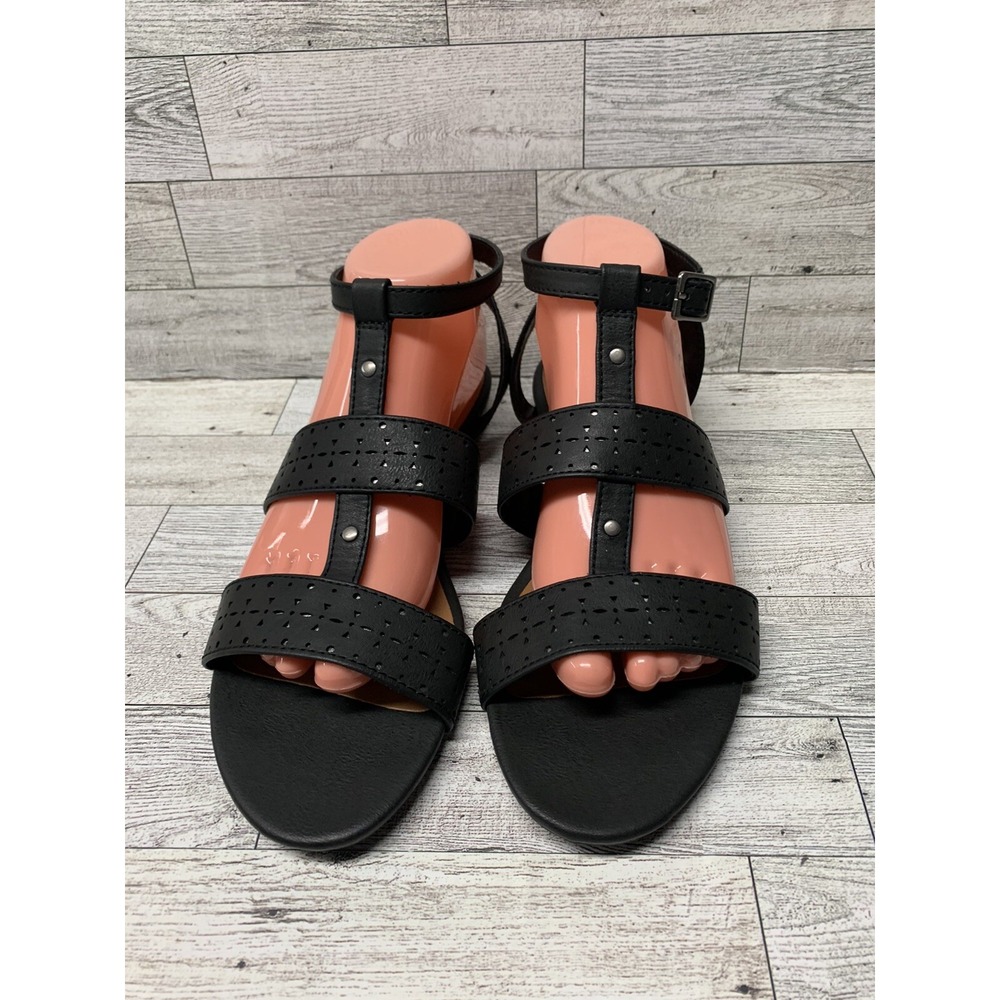 AMERICAN EAGLE‎ Women's Black Wide Strap Casual Sandals SZ 9.5
